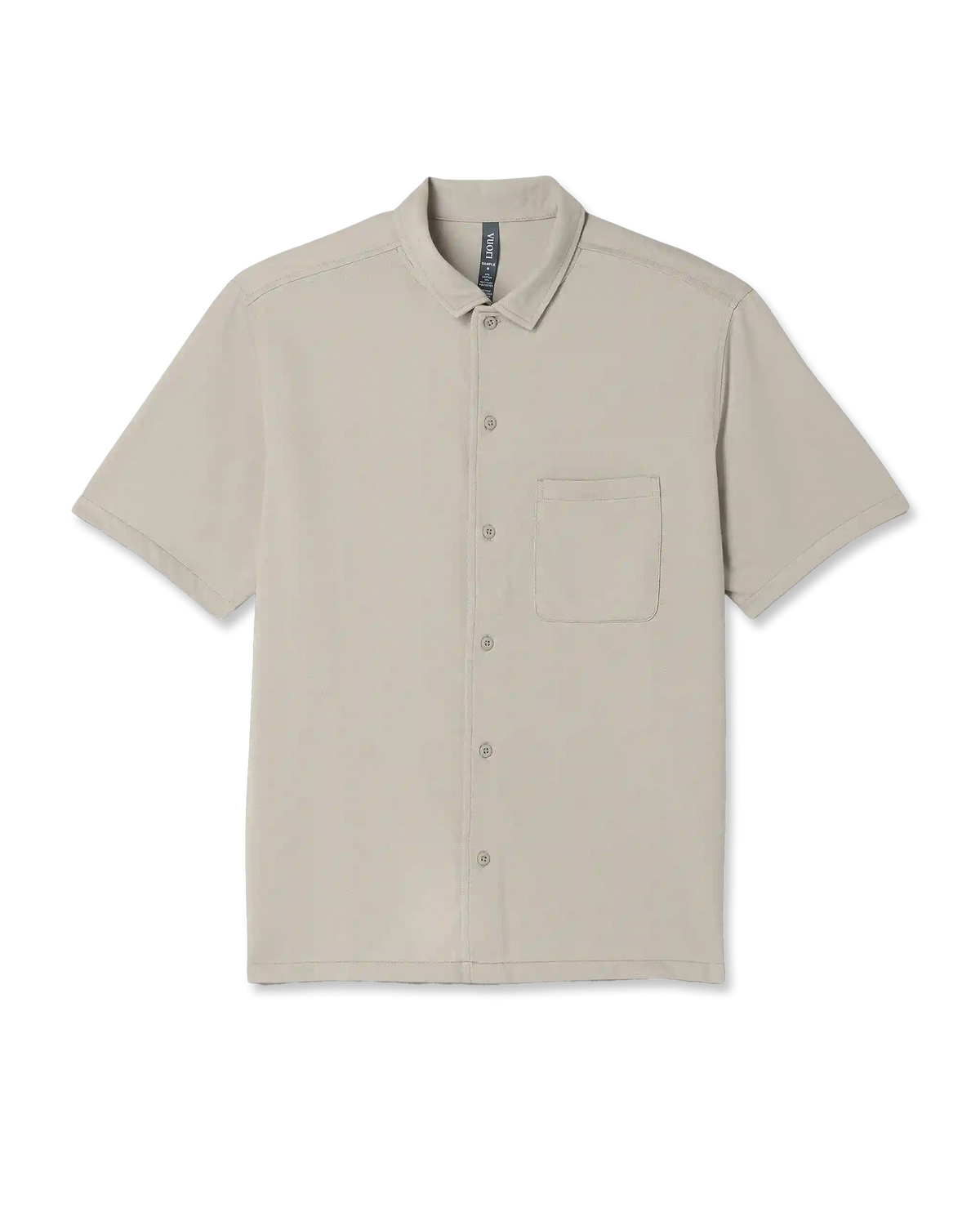 Short Sleeve Knit Oxford Camp Collar Button Down
