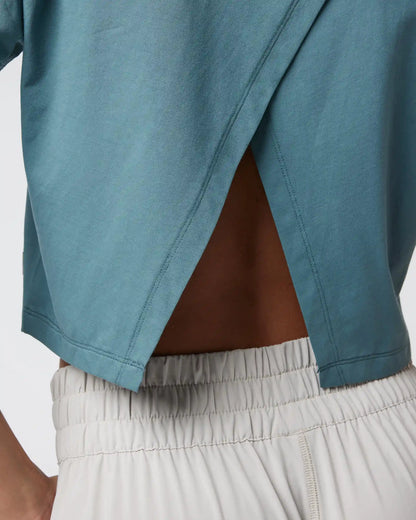 Short Sleeve Feather Cross Back