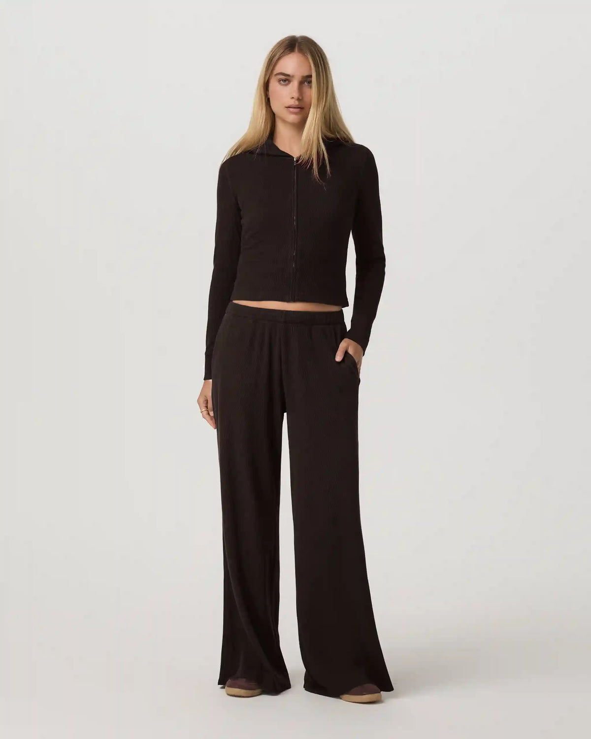 Waffle Wideleg Pant
