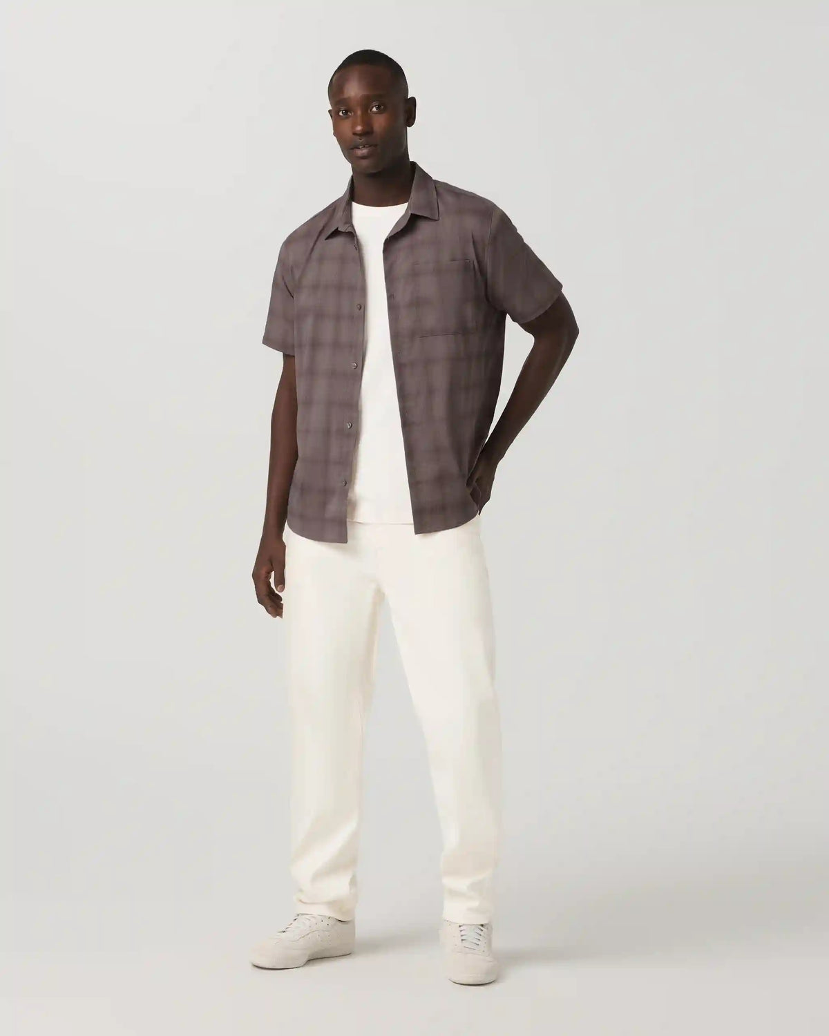 Short Sleeve Plaid Button Down Shirt