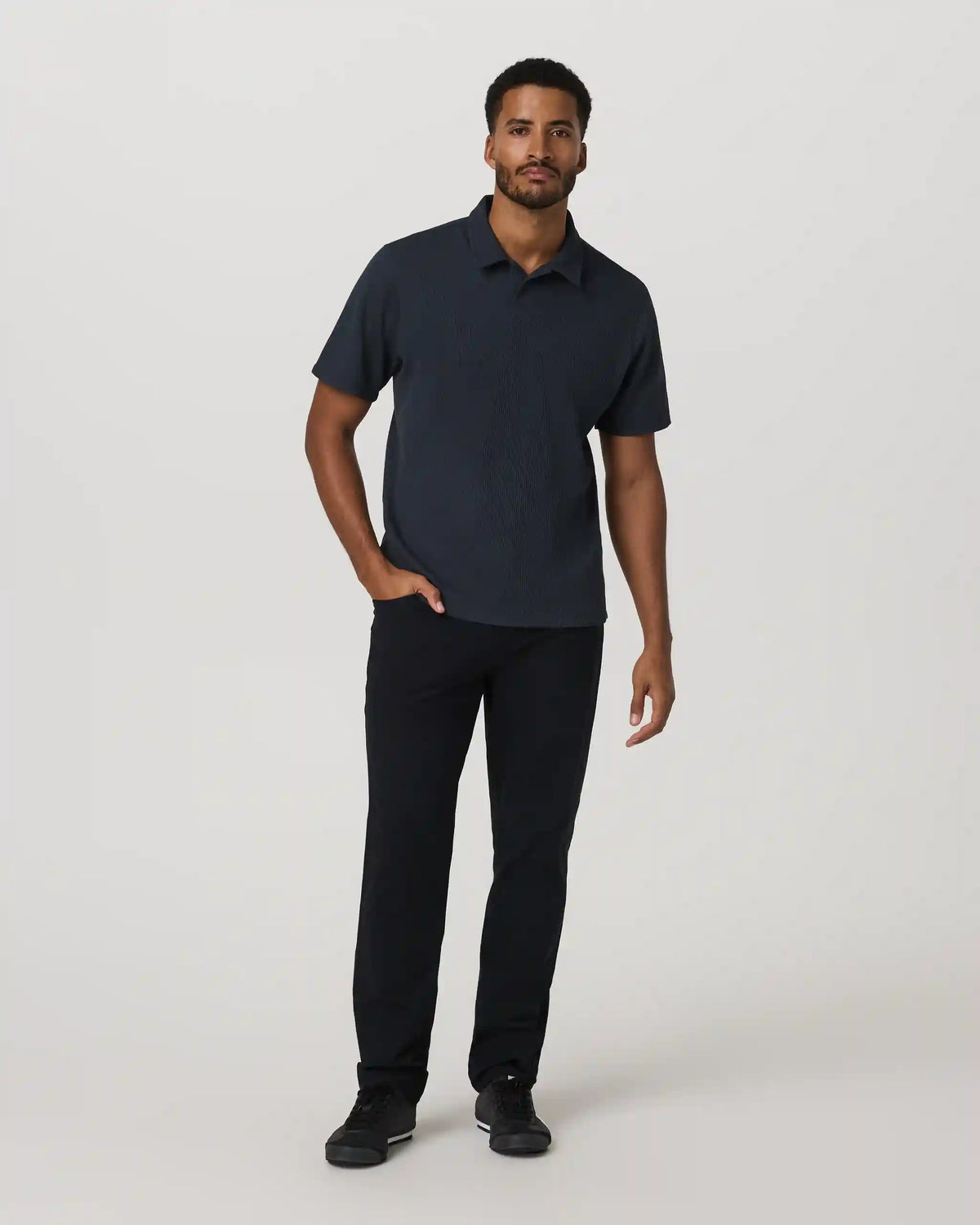 Short Sleeve Lightweight Tech Waffle Polo - Relaxed Fit