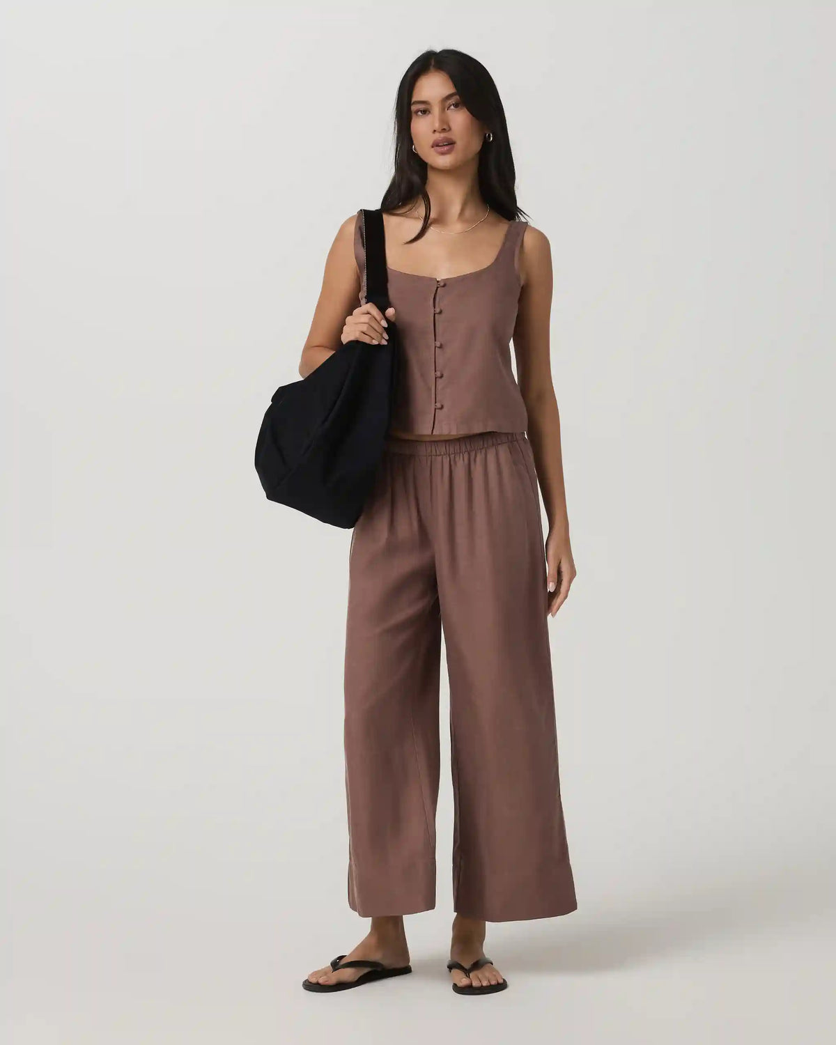 Trestles Twill Button Front Top