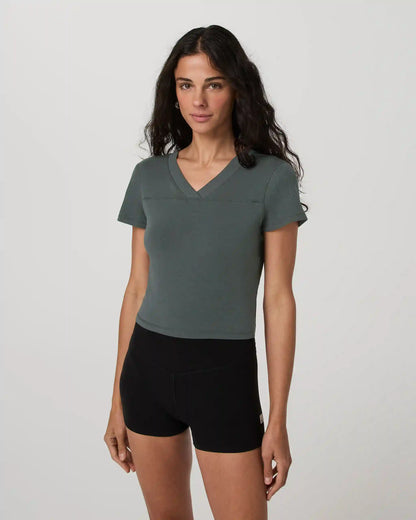 Short Sleeve Tuvalu Double V Neck