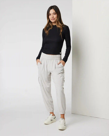 Long Sleeve Cove Mock Neck Top