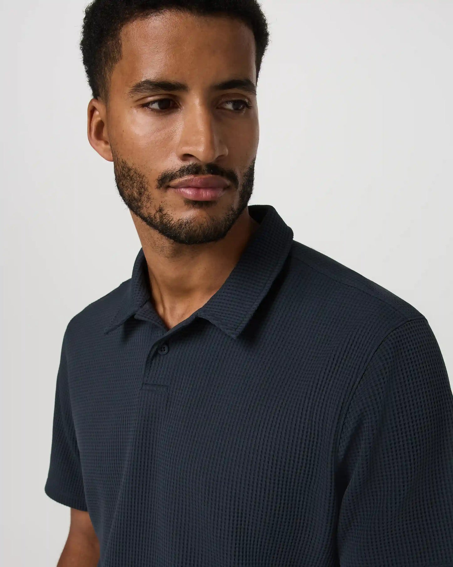 Short Sleeve Lightweight Tech Waffle Polo - Relaxed Fit