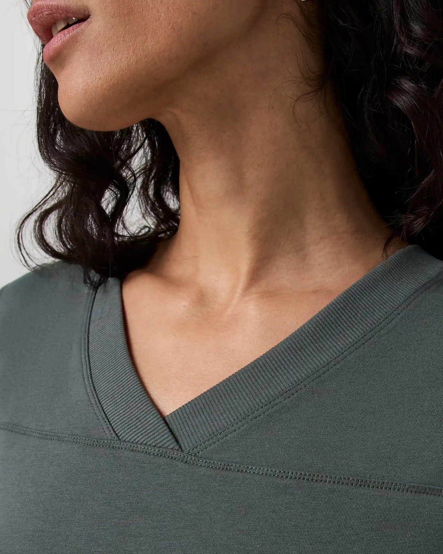 Short Sleeve Tuvalu Double V Neck