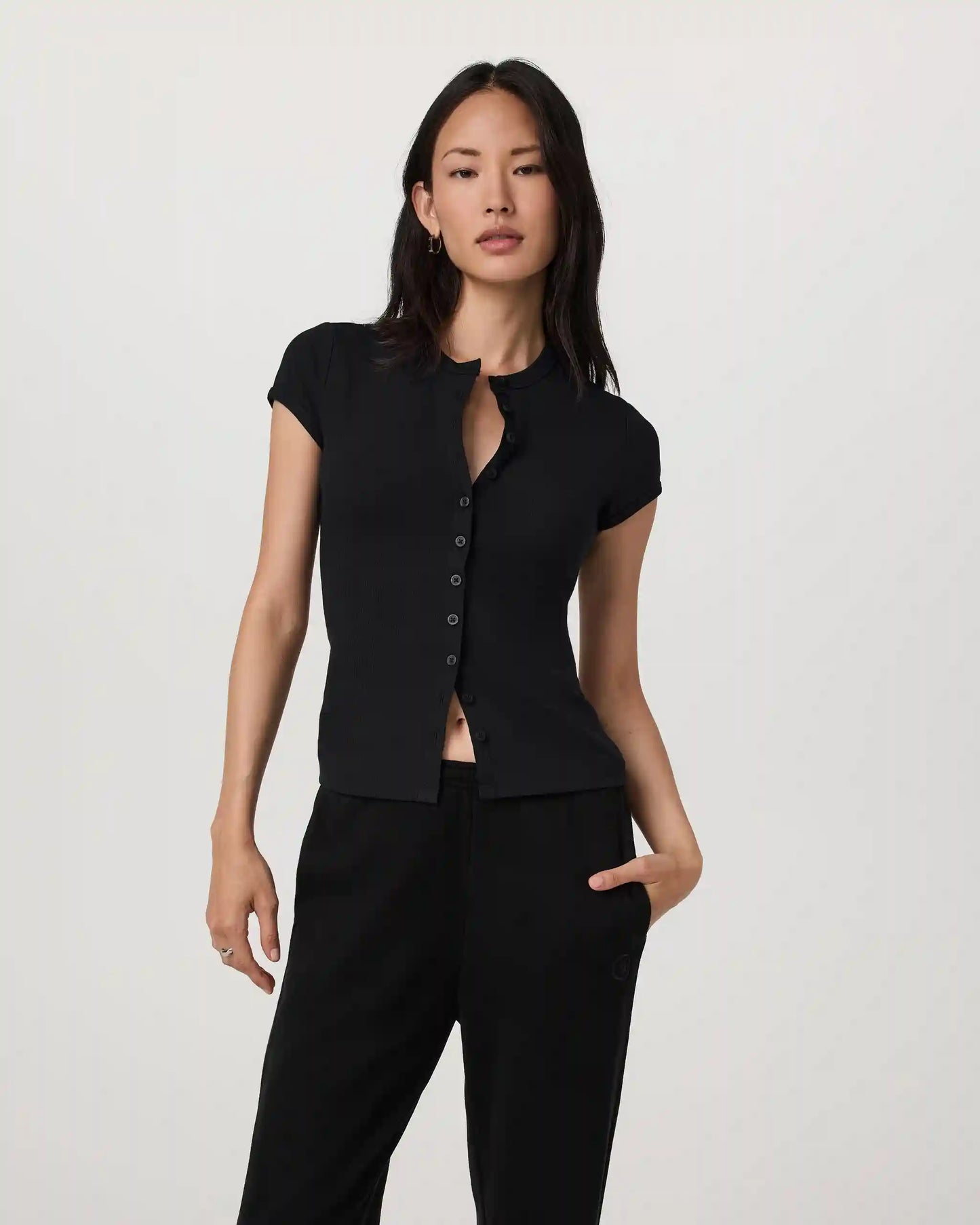 Short Sleeve Pose Button Up