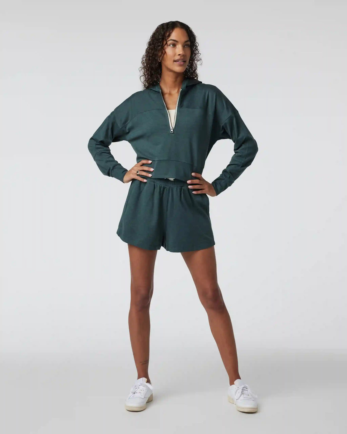 Halo Half Zip Cropped Hoodie