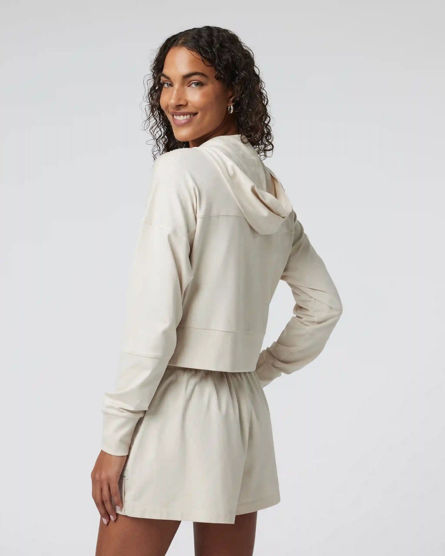 Halo Half Zip Cropped Hoodie
