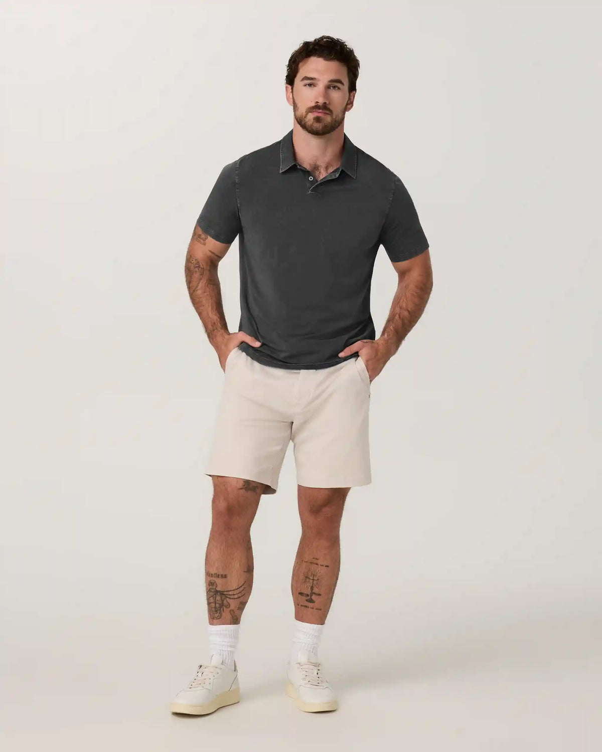 Short Sleeve Feather Polo