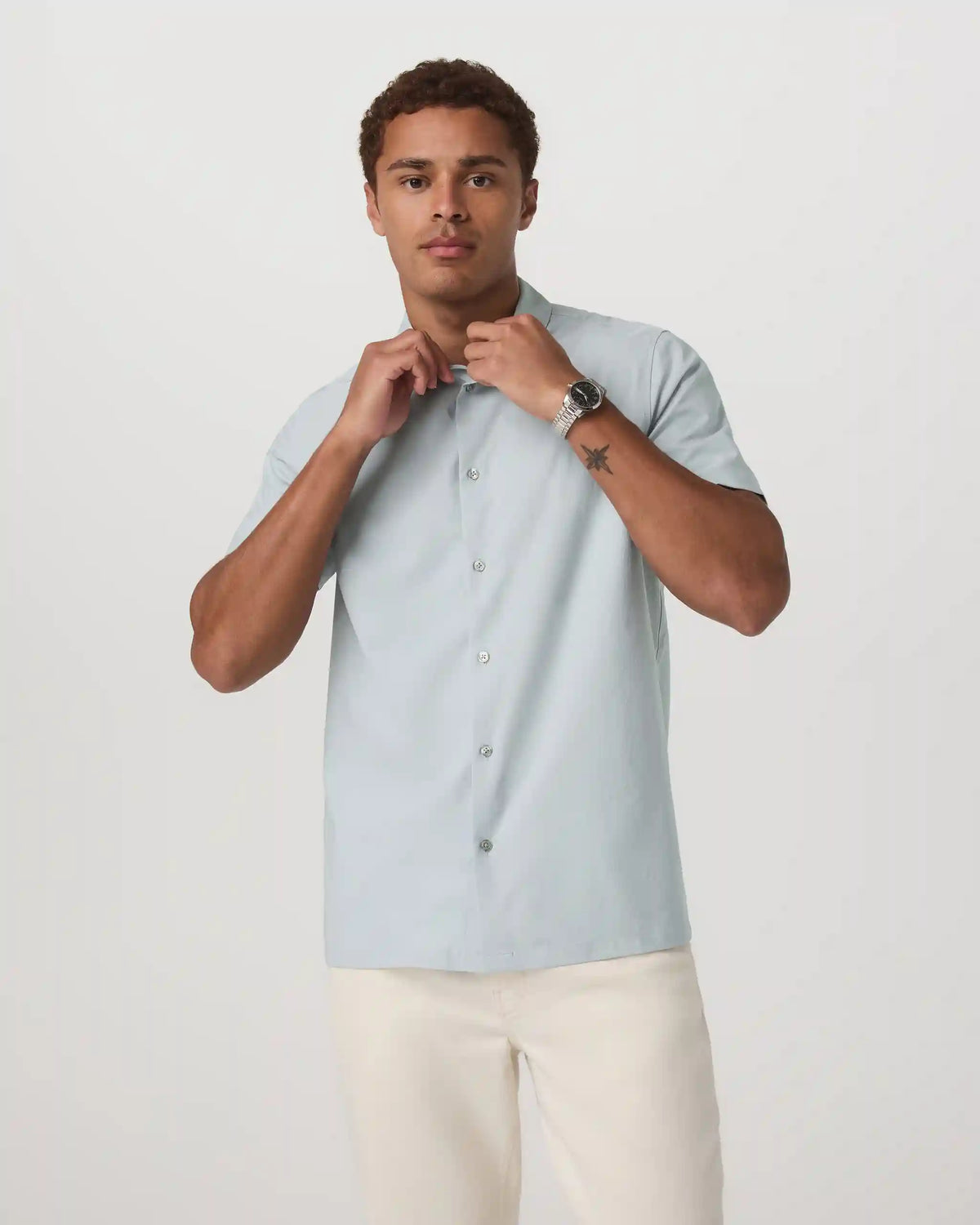 Short Sleeve Manhattan Button Down