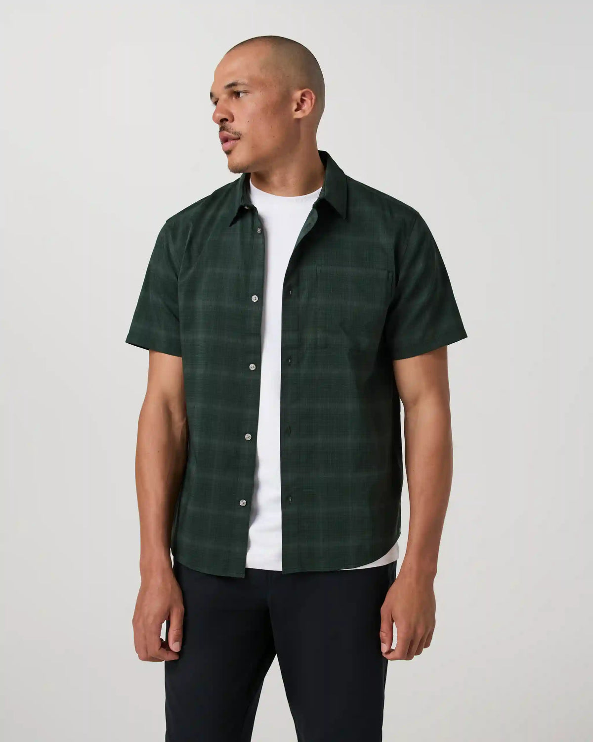 Short Sleeve Plaid Button Down Shirt