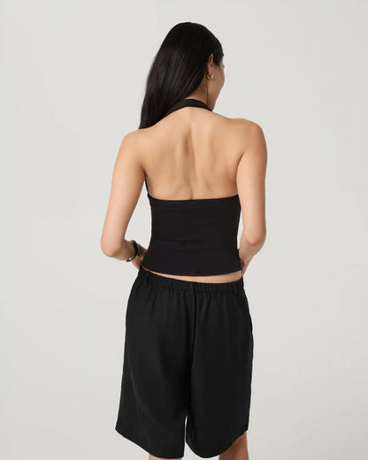 Everyday Cotton Stretch Plunge Halter