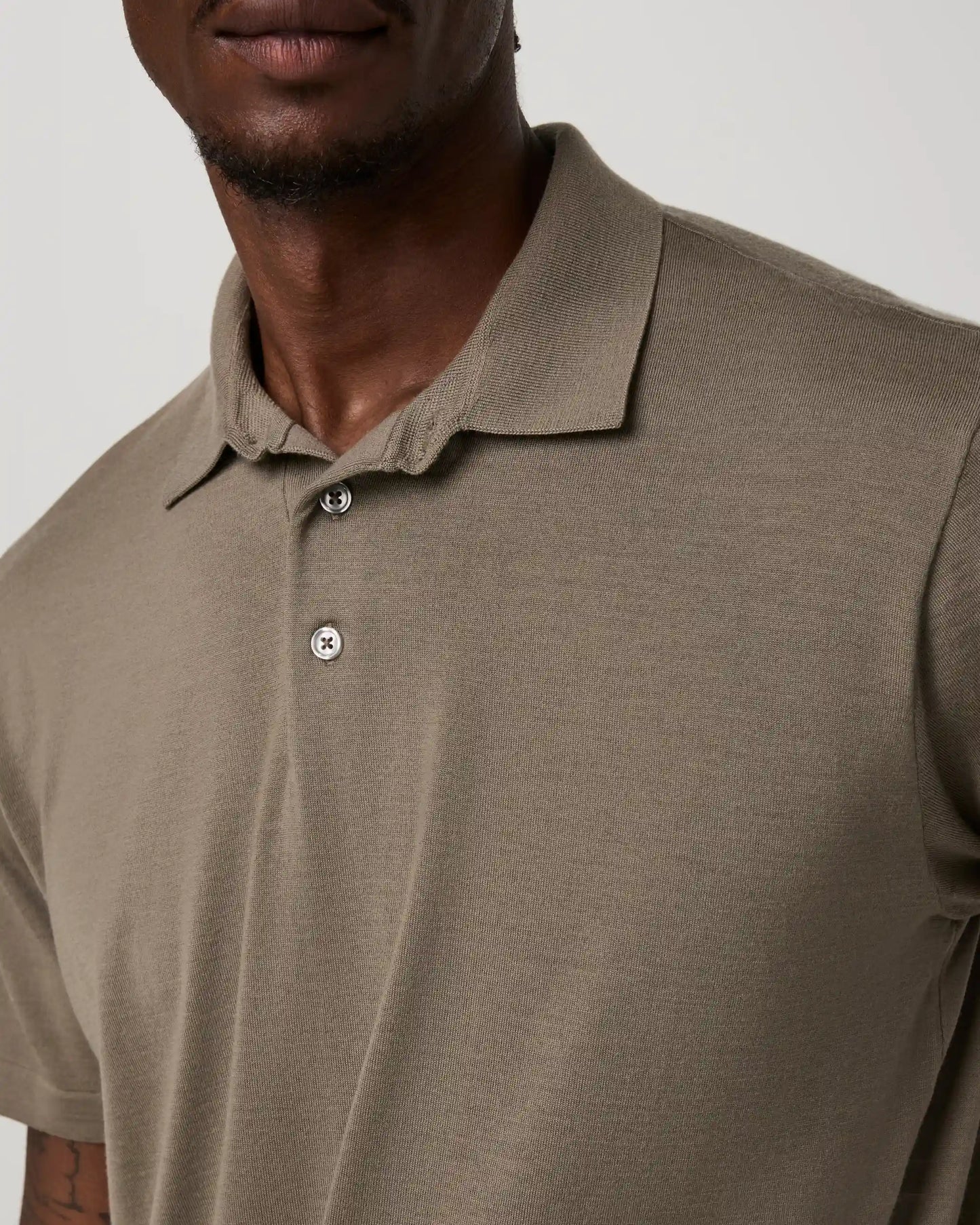 Short Sleeve Merino Wool Sweater Polo