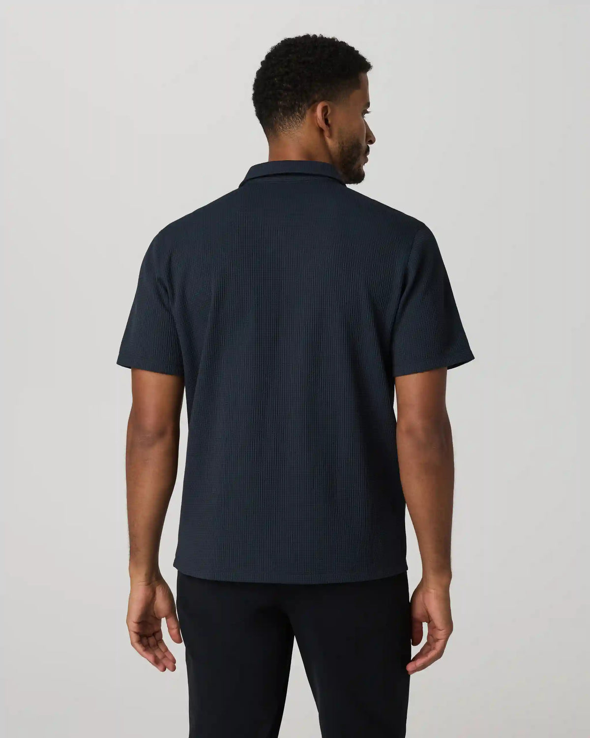 Short Sleeve Lightweight Tech Waffle Polo - Relaxed Fit