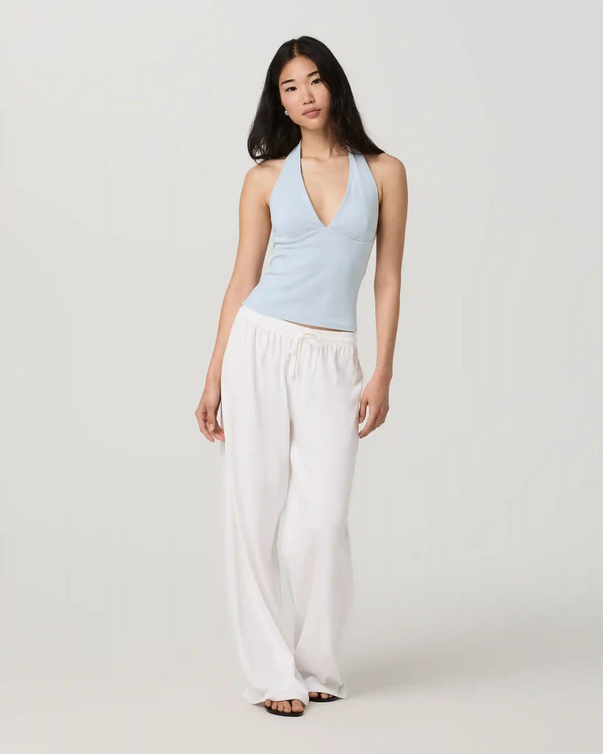 Everyday Cotton Stretch Plunge Halter
