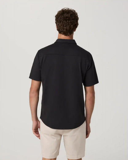 Short Sleeve Knit Oxford Button Down