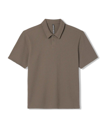 Short Sleeve Lightweight Tech Waffle Polo - Relaxed Fit
