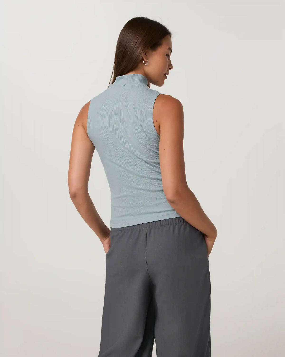 Cottony Rib Mock Neck Tank