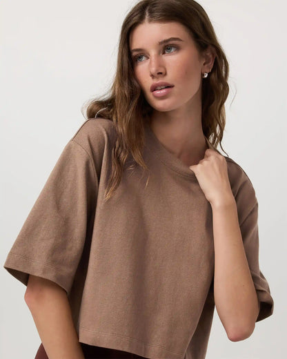Short Sleeve Heavyweight Crop Cotton Tee